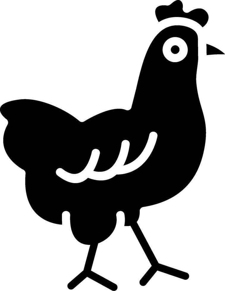 Chicken Glyph Icon Design vector
