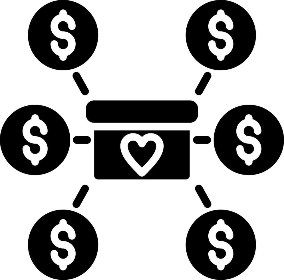 Crowdfunding Glyph Icon Design vector