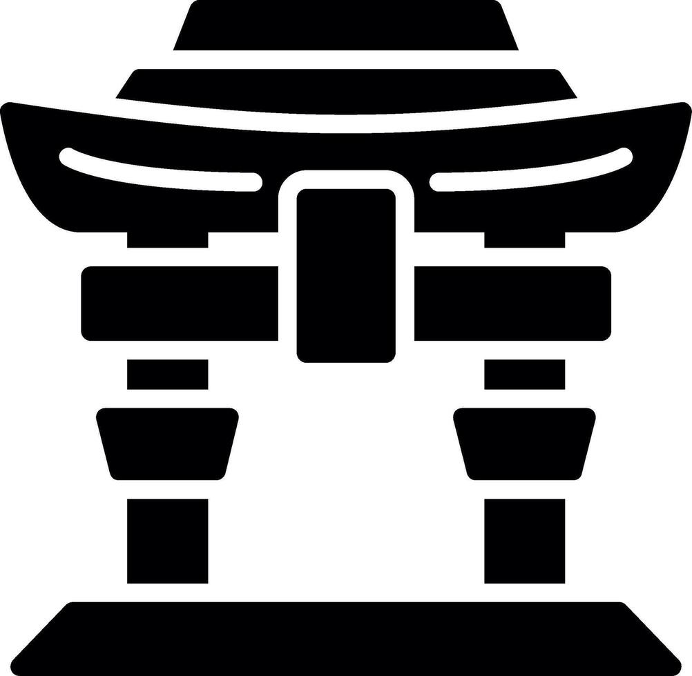 Itsukushima Shrine Glyph Icon Design vector