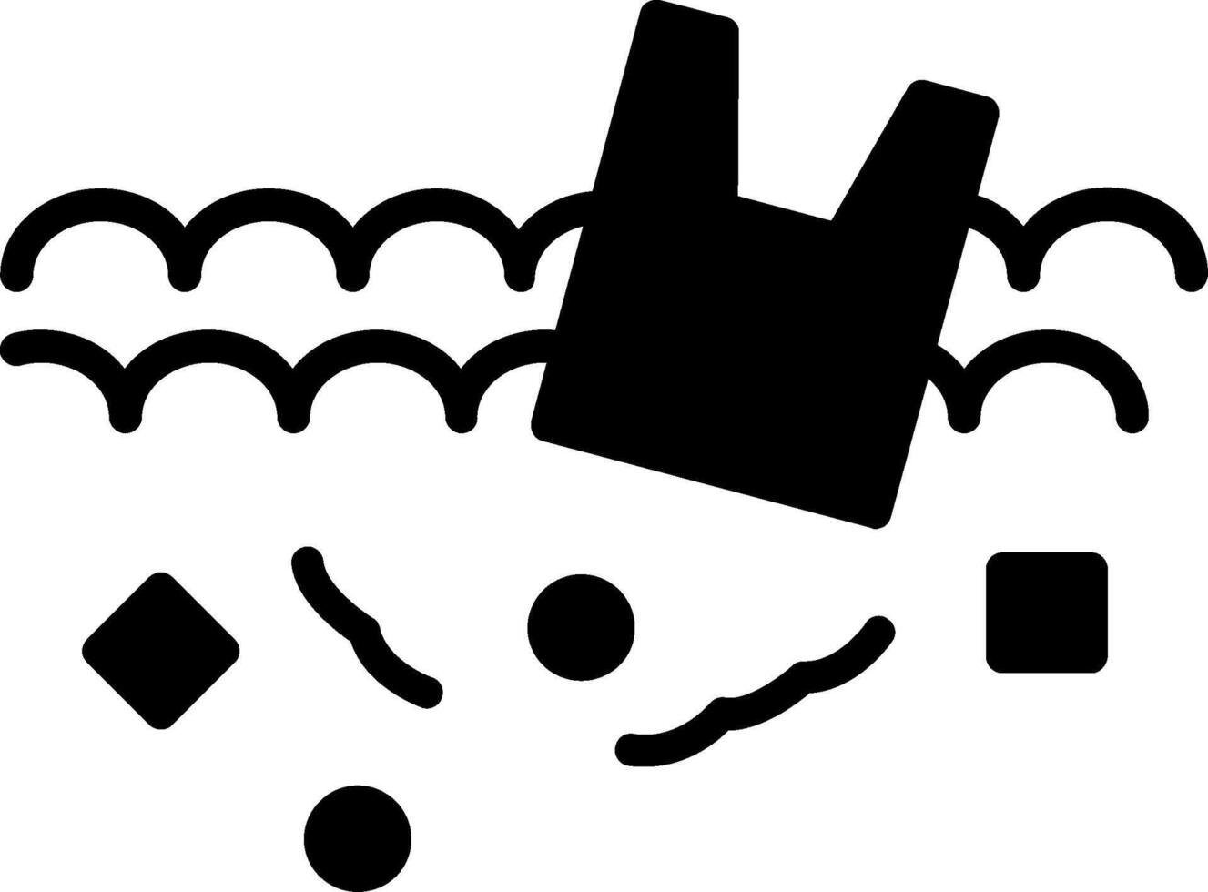 Waste Plastic Glyph Icon Design vector