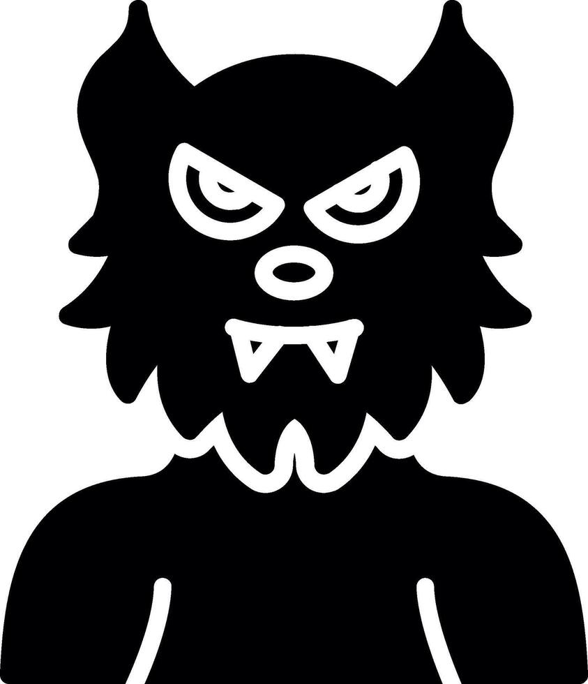 Werewolf Glyph Icon Design vector