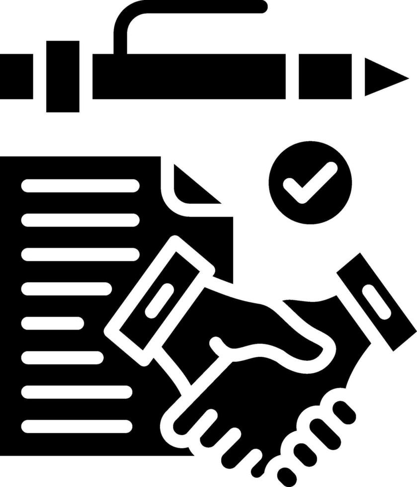 Contract agreement Glyph Icon Design vector