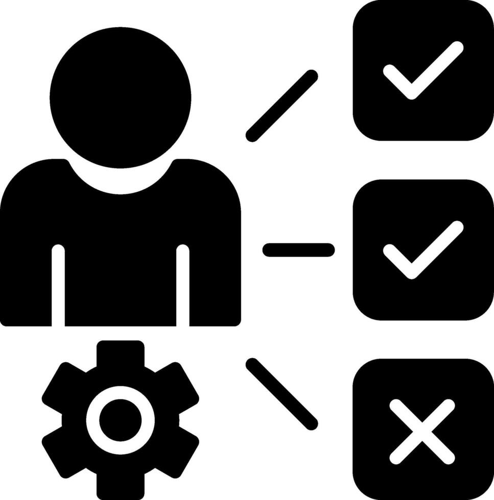 Decision marker Glyph Icon Design vector
