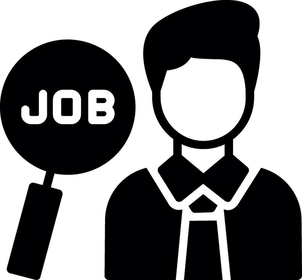 Job Seeking Glyph Icon Design vector