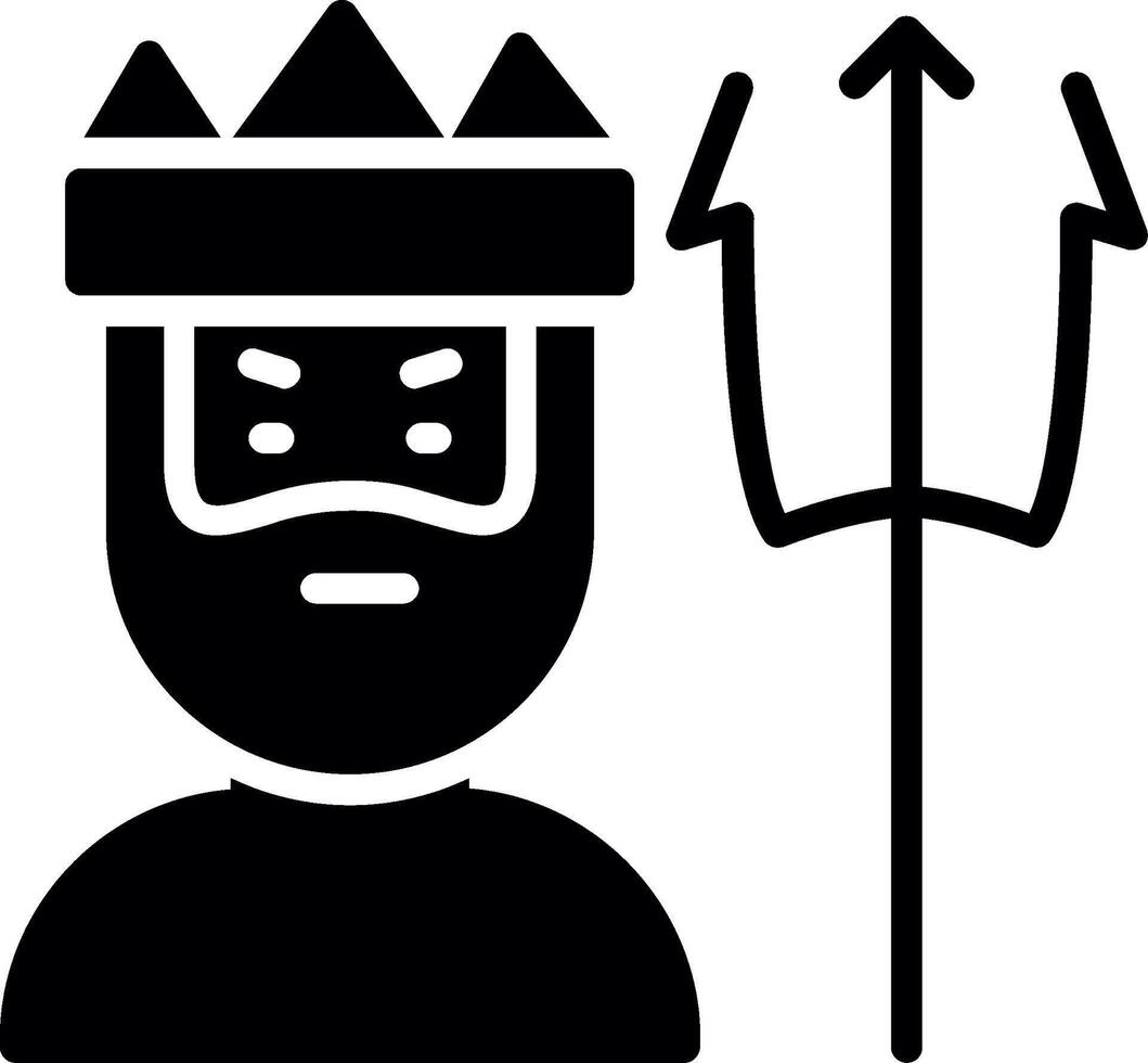 Poseidon Glyph Icon Design vector