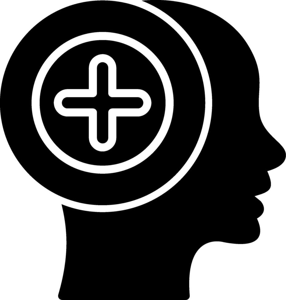 Positive Thinking Glyph Icon Design vector