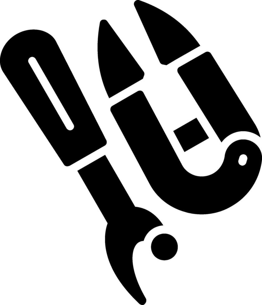 Seam Ripper Glyph Icon Design vector