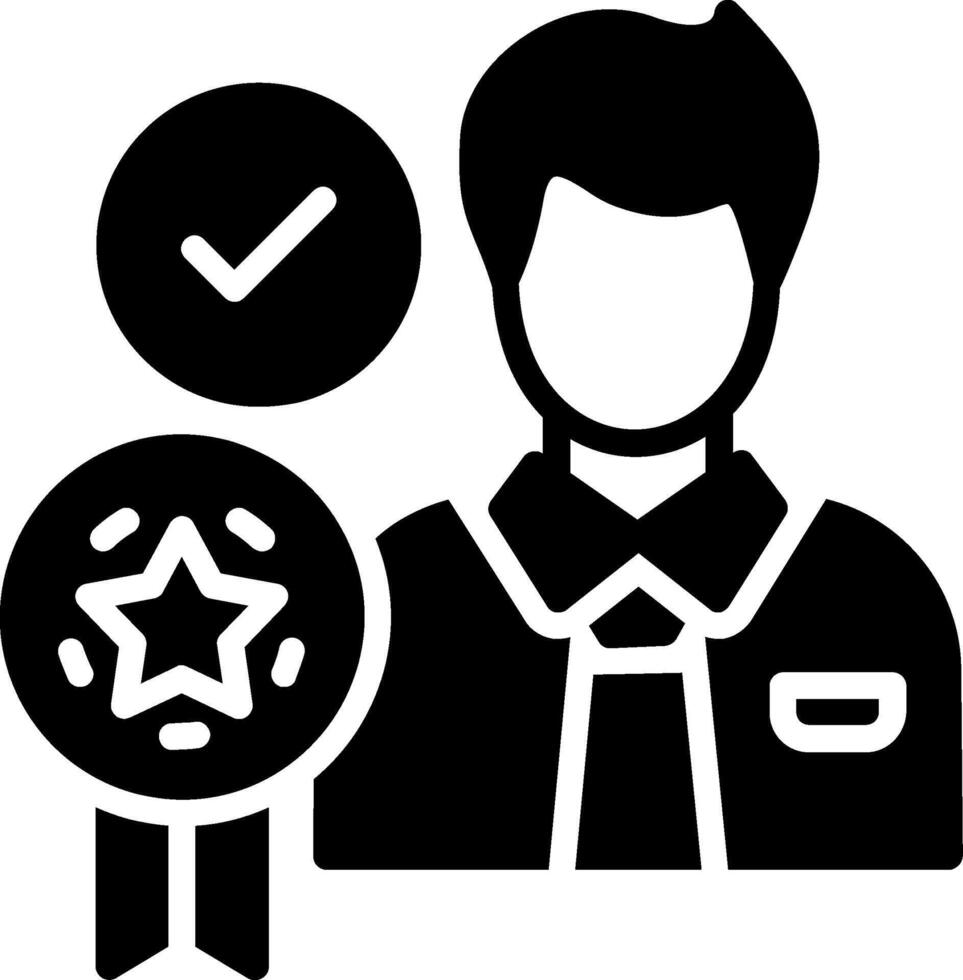 Best Employee Glyph Icon Design vector