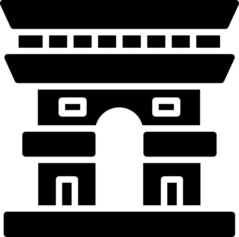 Arc De Triomphe Glyph Icon Design vector