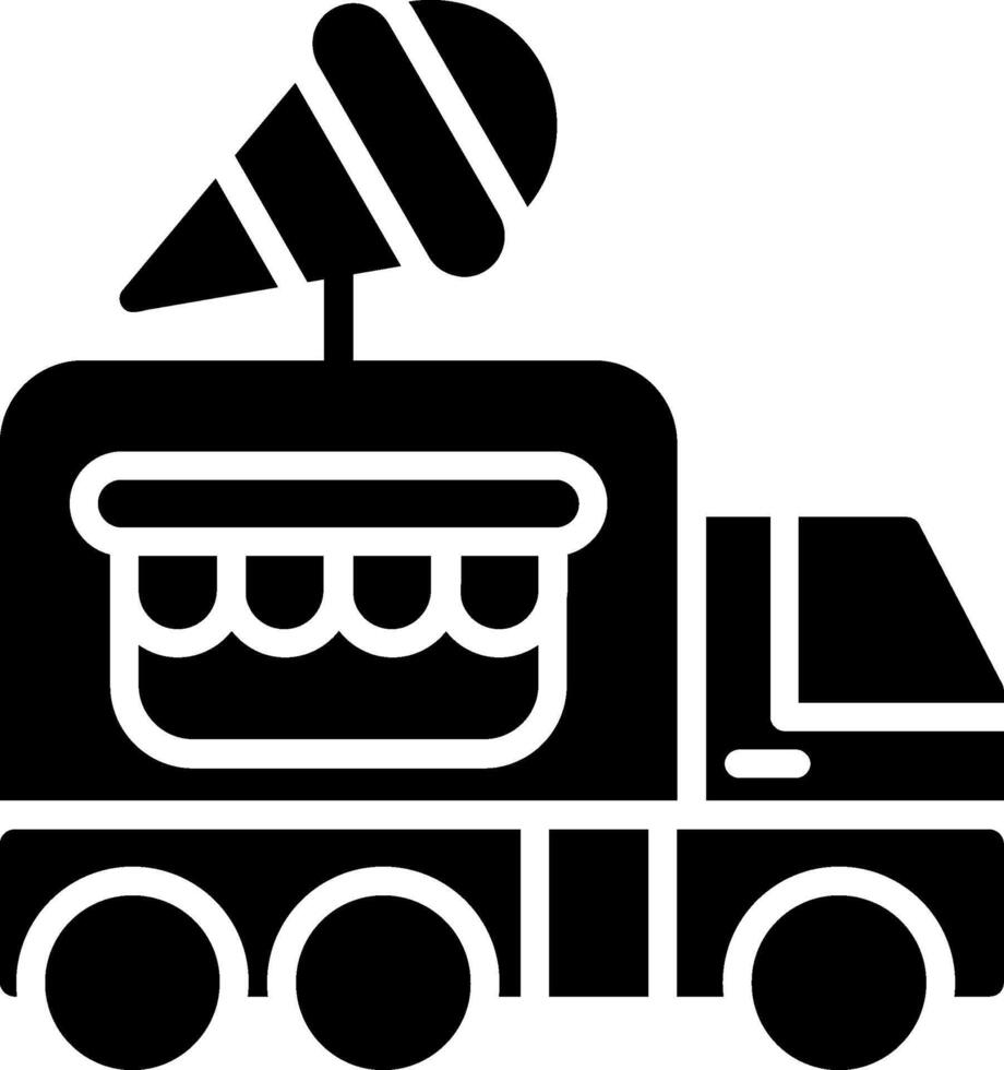Ice Cream Truck Glyph Icon Design vector