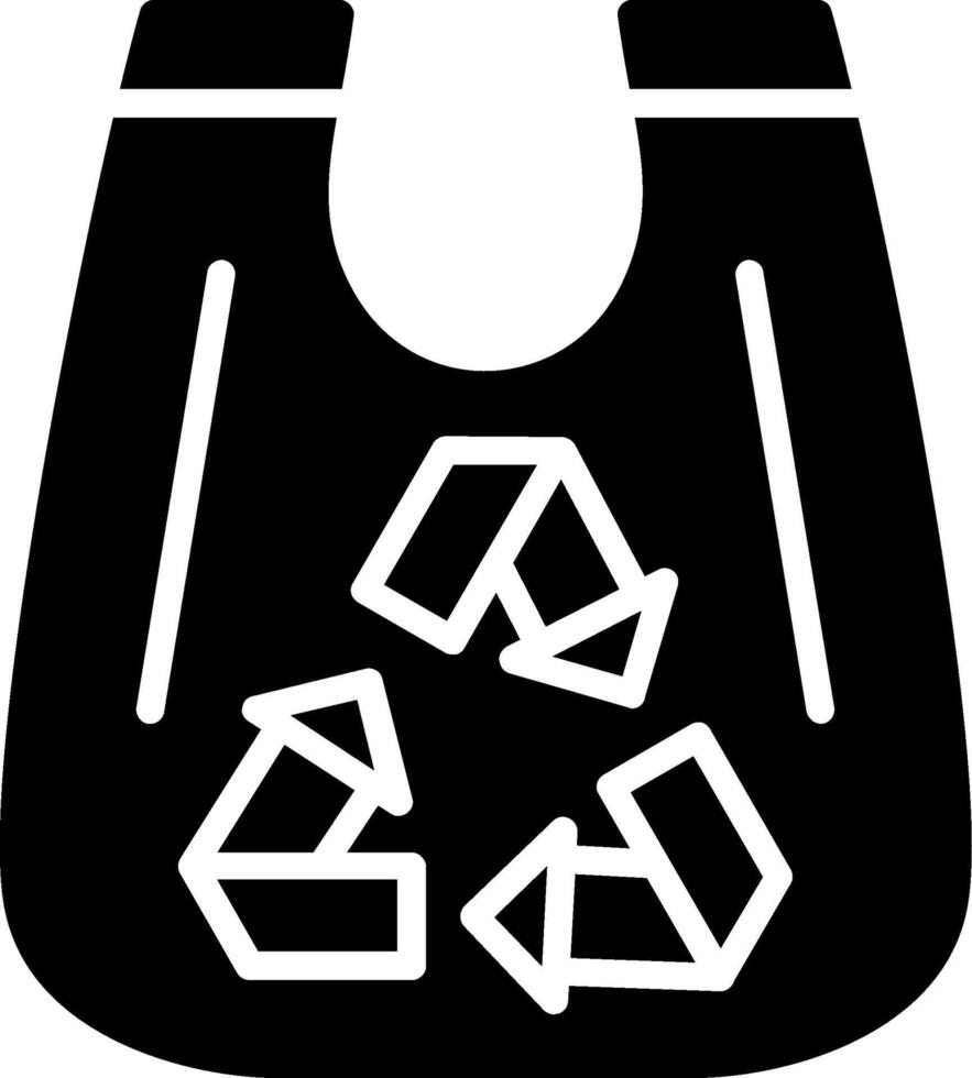 Recycled Bag Glyph Icon Design vector