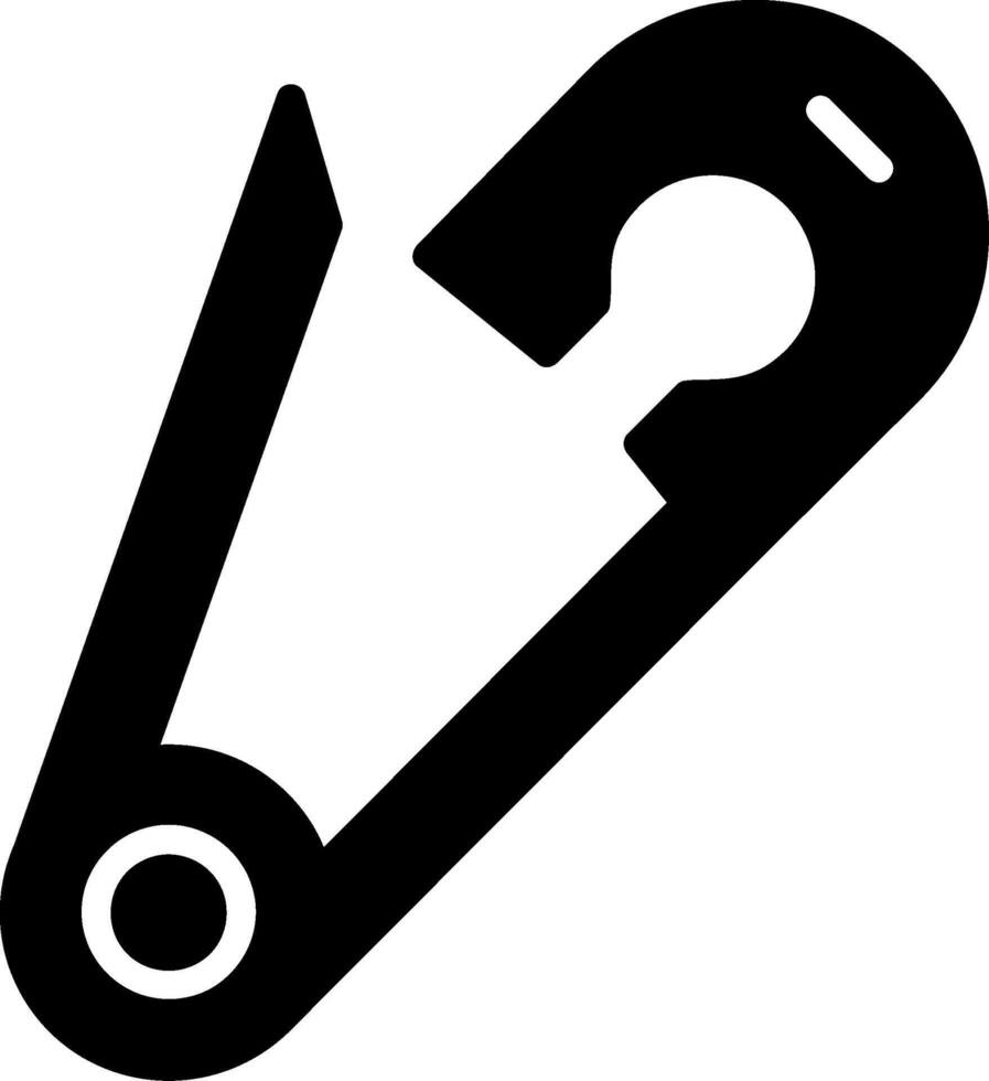Safety Pin Glyph Icon Design vector