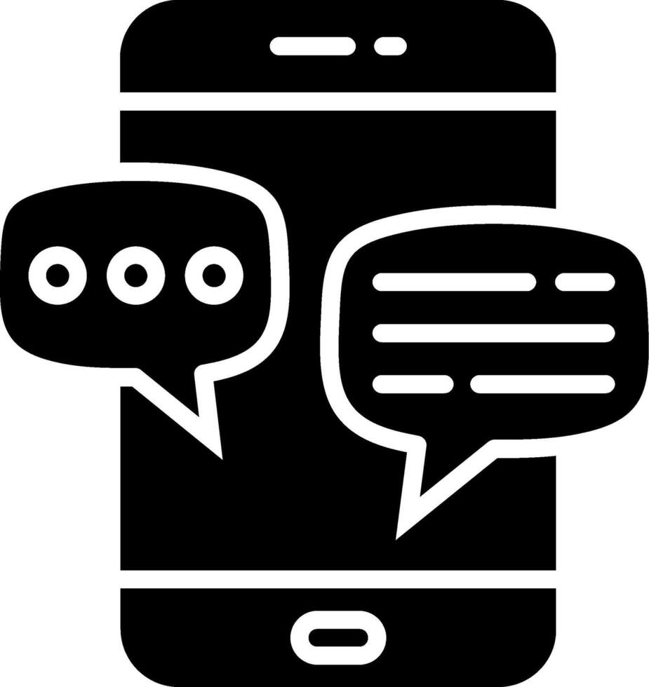 Mobile Chat Glyph Icon Design vector