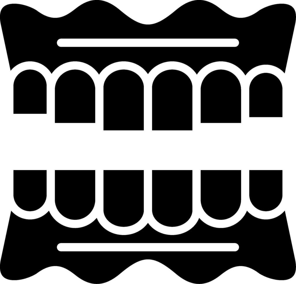 Dentures Glyph Icon Design vector