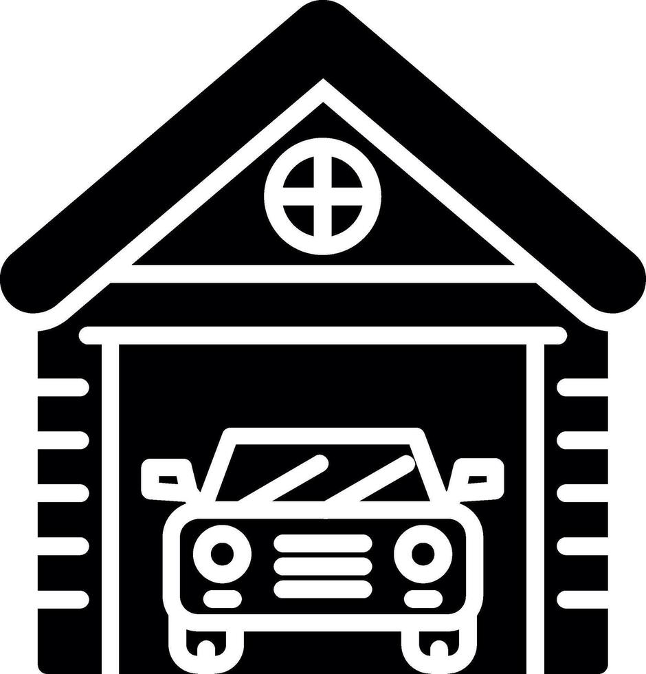 Garage Glyph Icon Design vector