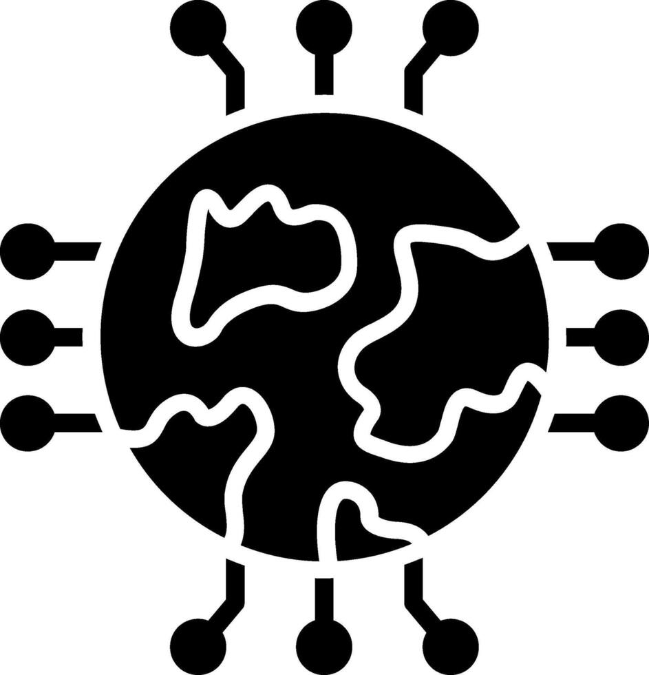 Global Network Glyph Icon Design vector
