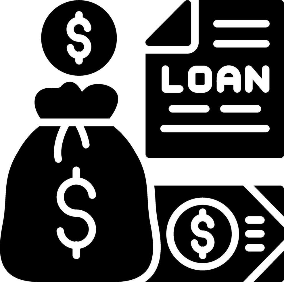 Loan Glyph Icon Design vector
