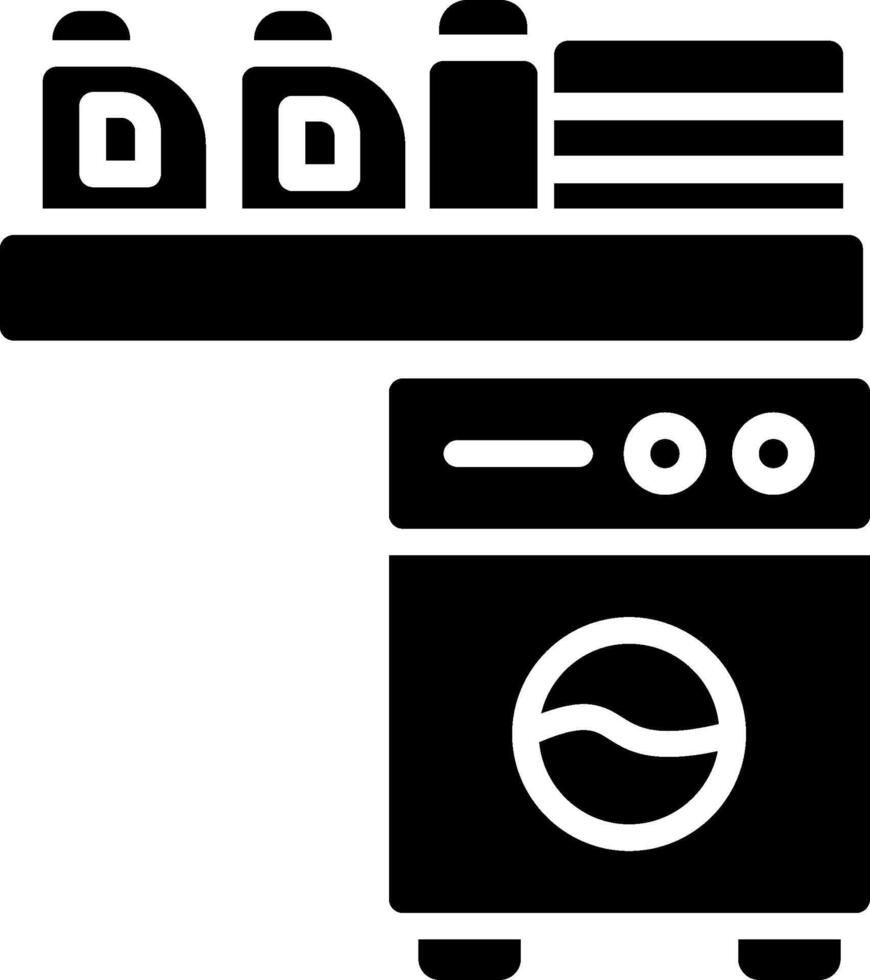 Washing Machine Glyph Icon Design vector