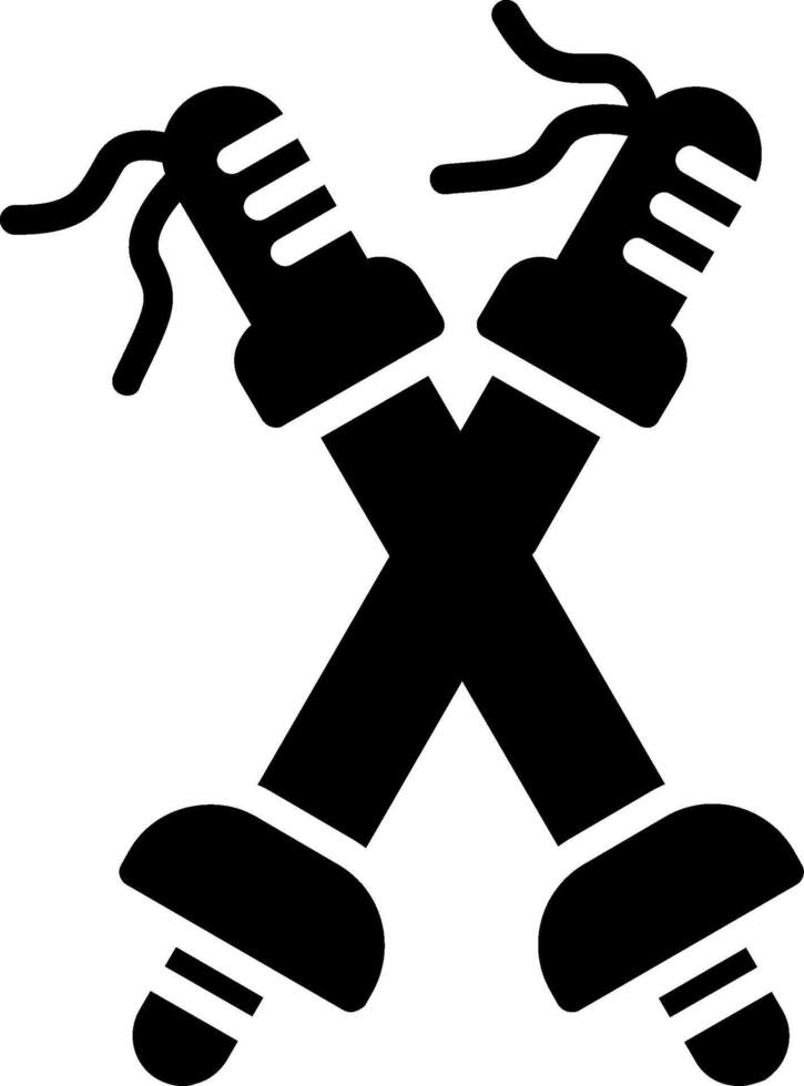 Trekking Poles Glyph Icon Design vector