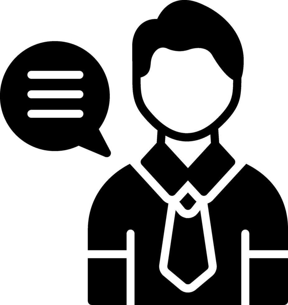 Assistant Glyph Icon Design vector