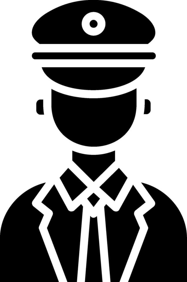 Captain Glyph Icon Design vector