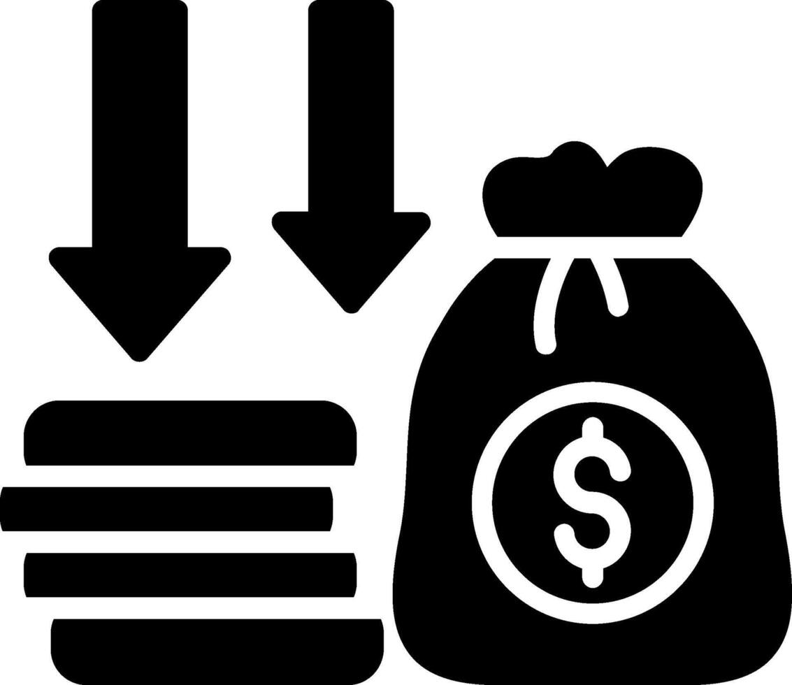 Money Loss Glyph Icon Design vector
