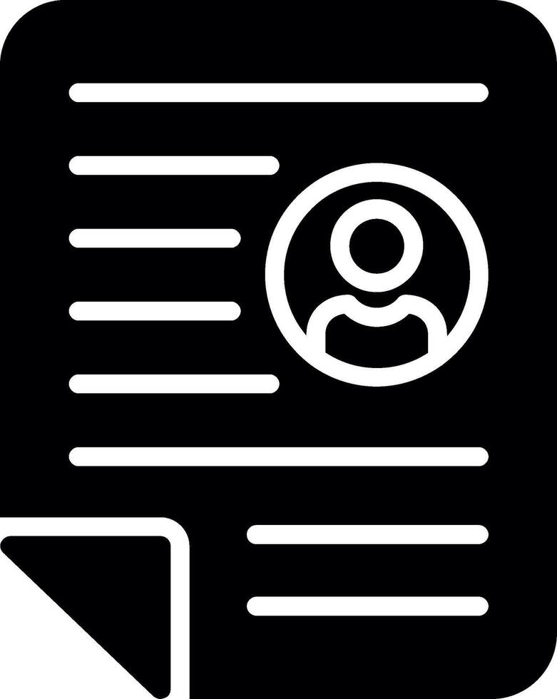 Resume Glyph Icon Design vector