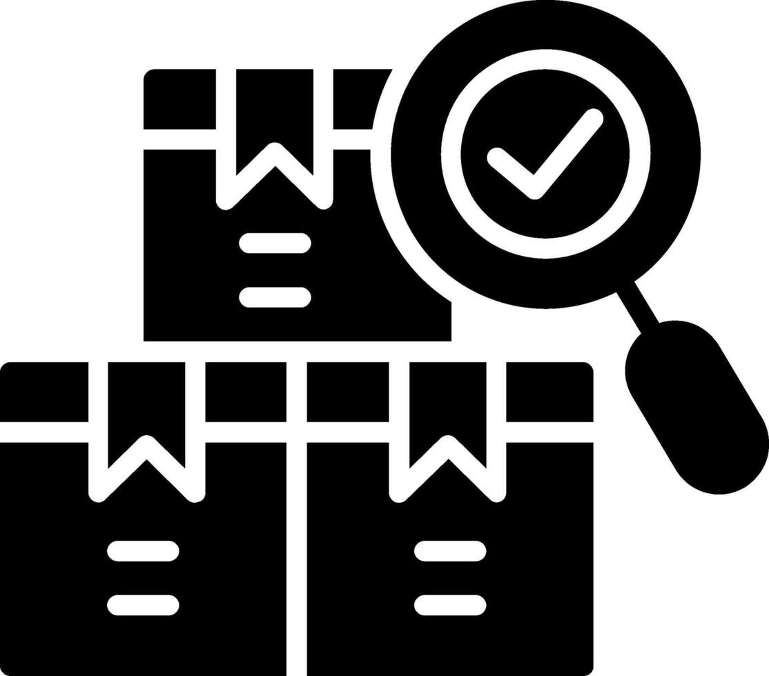 Quality Control Glyph Icon Design vector