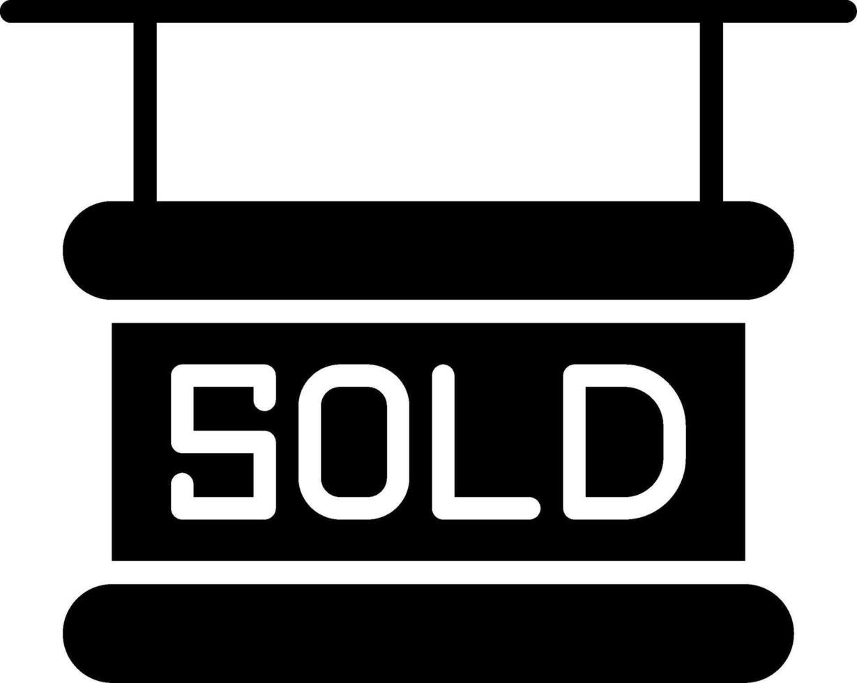 Sold Glyph Icon Design vector