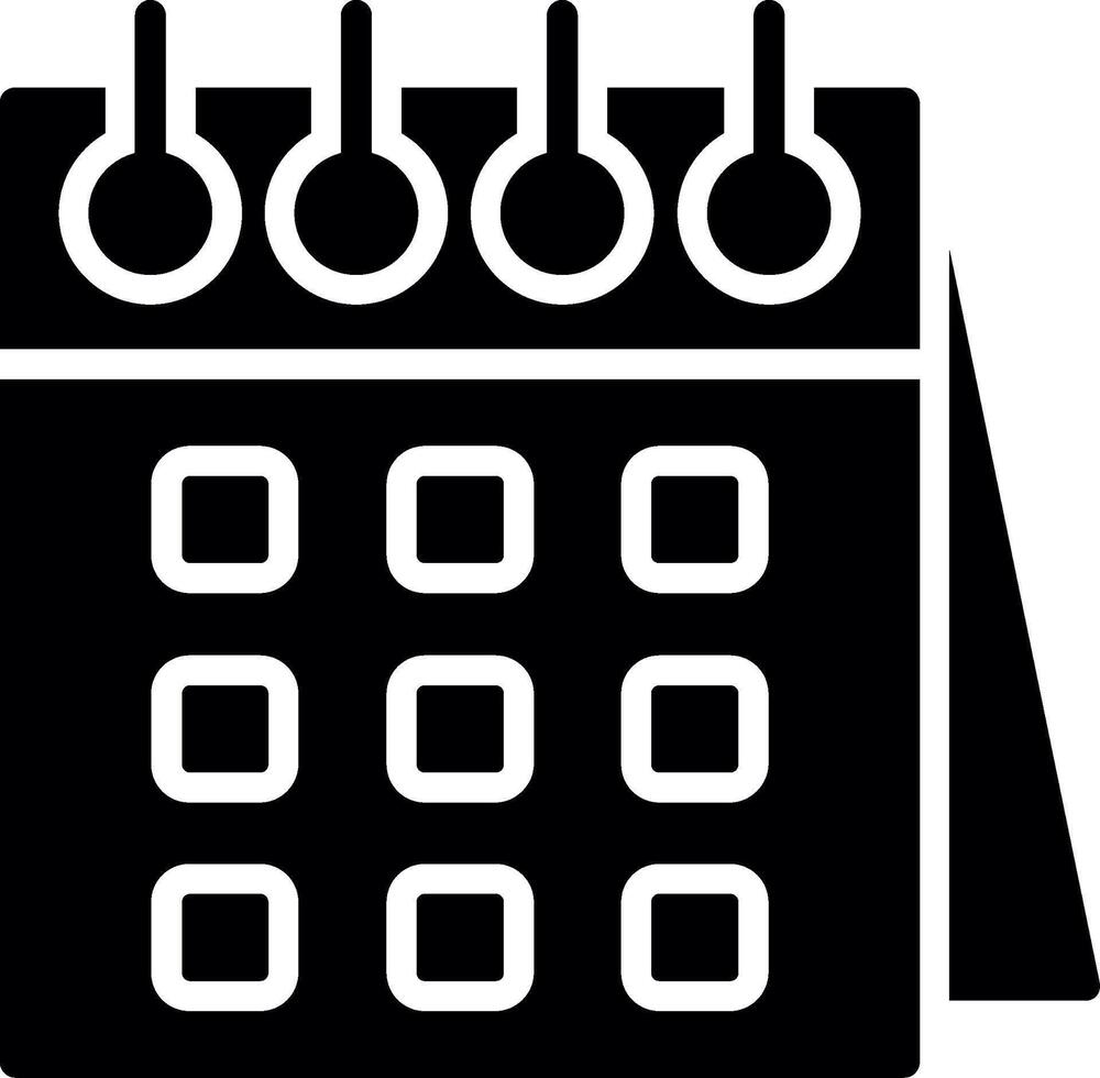Calendar Glyph Icon Design vector