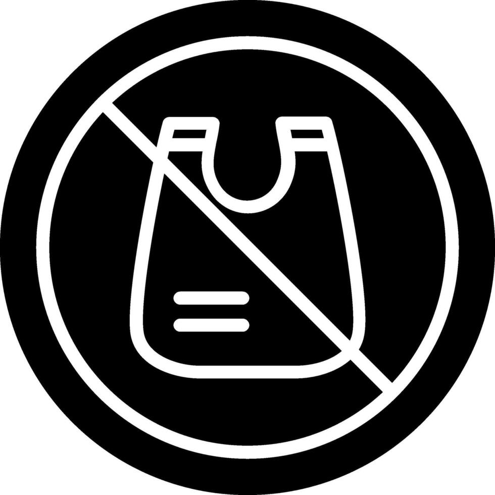 No Plastic Bag Glyph Icon Design vector