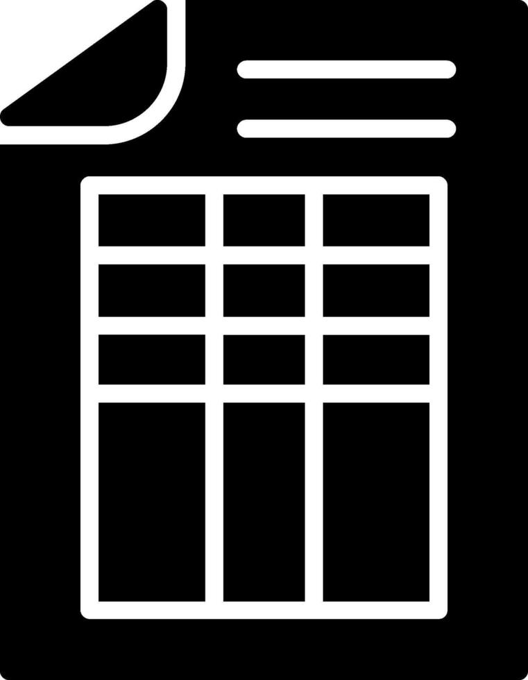 Table Glyph Icon Design vector