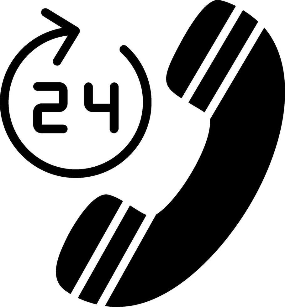 24 Hours Glyph Icon Design vector