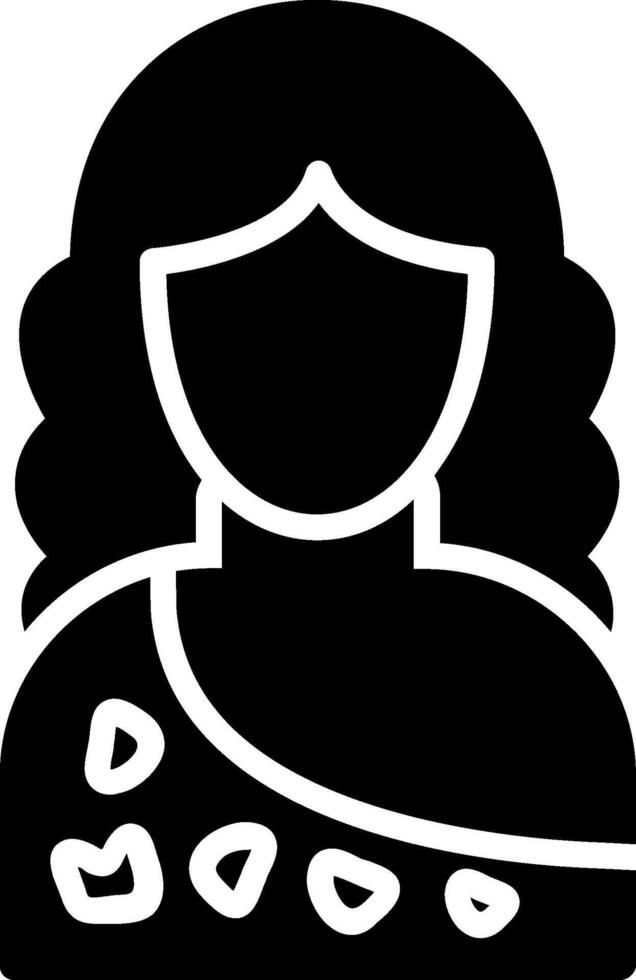 Cavewoman Glyph Icon Design vector