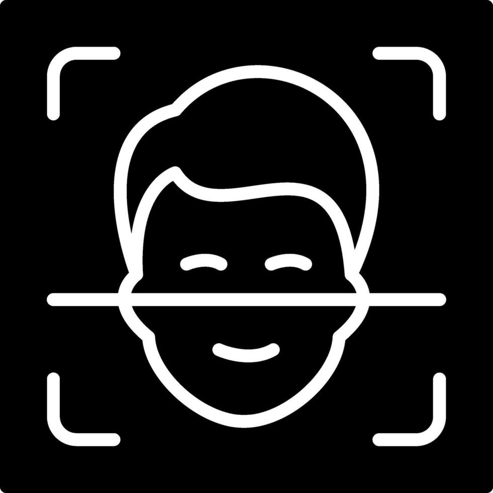 Face Scan Glyph Icon Design vector