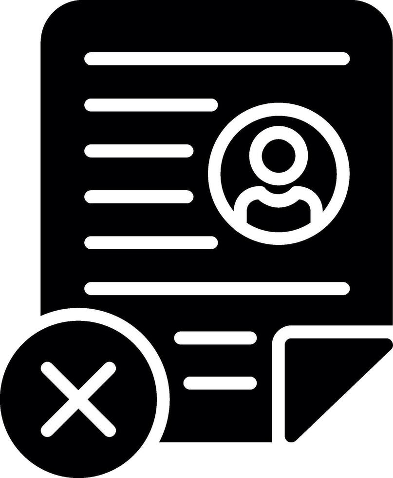 Not Qualified Glyph Icon Design vector
