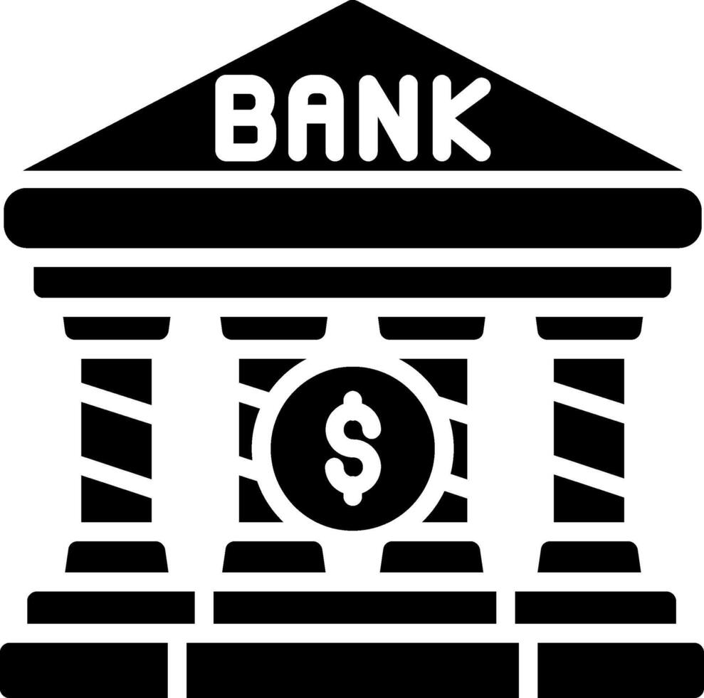 Bank Glyph Icon Design vector