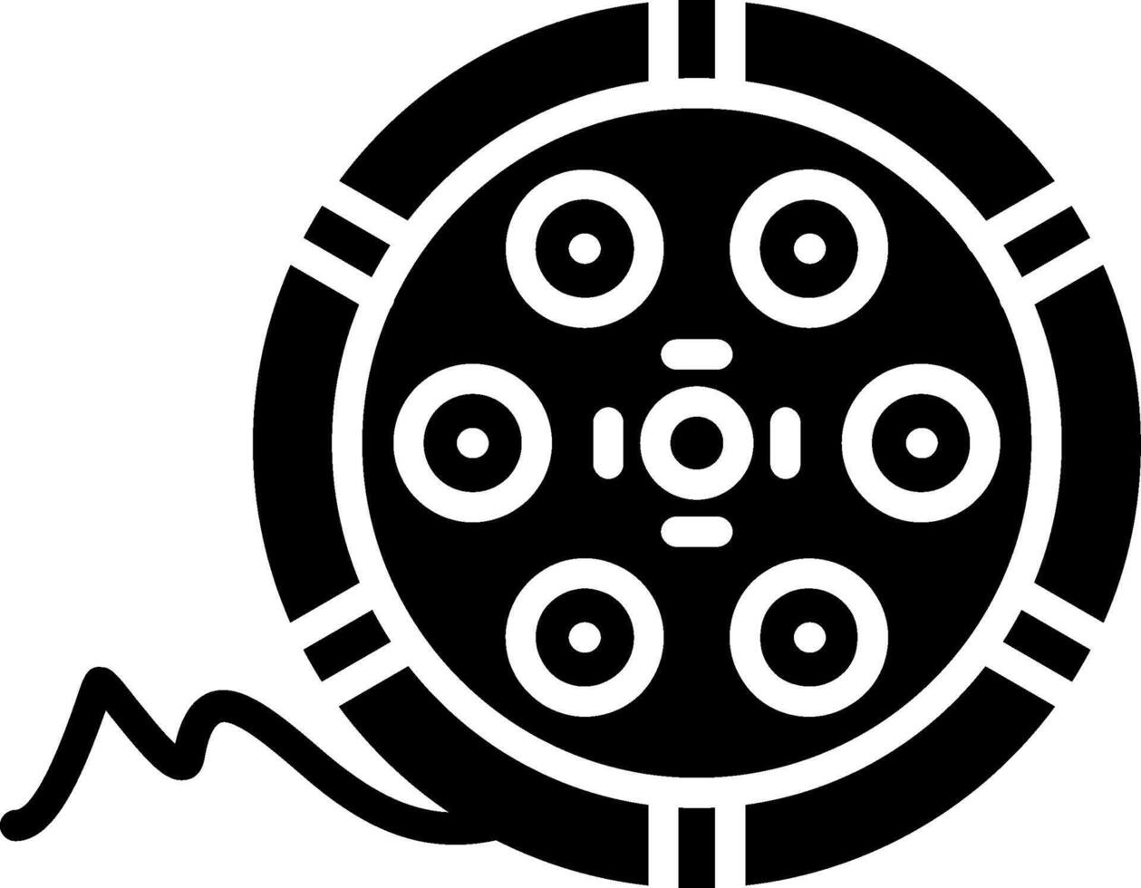 Film Reel Glyph Icon Design vector