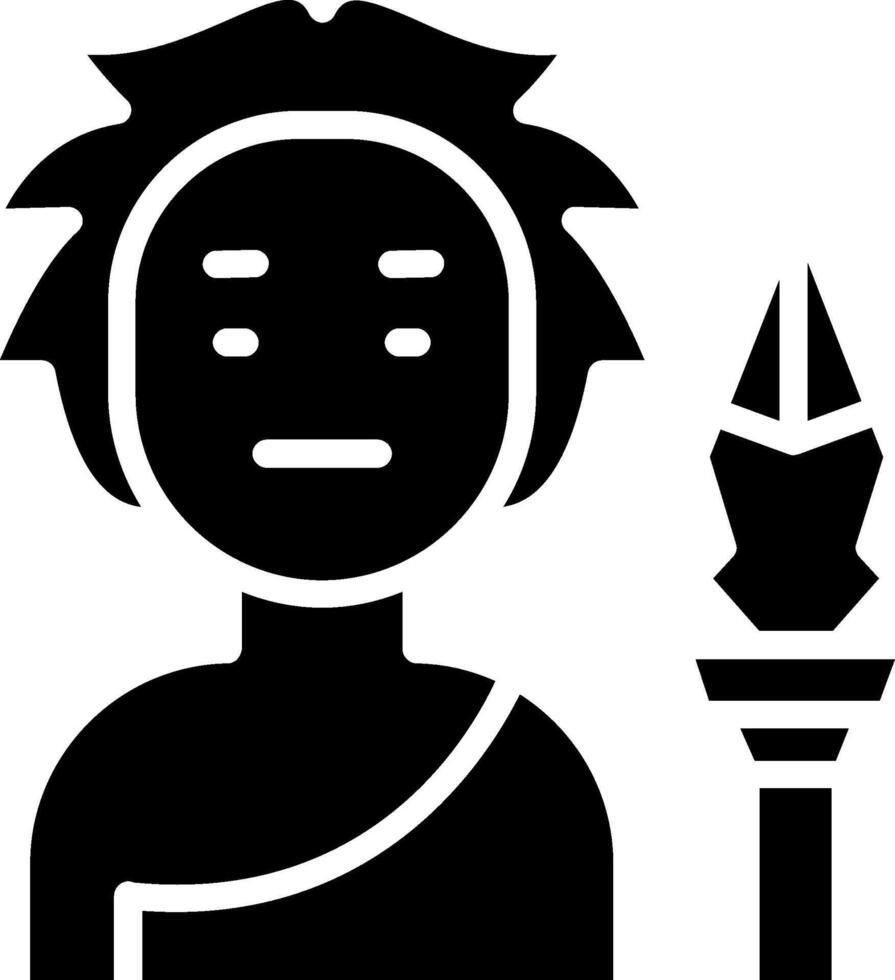 Hunter Male Glyph Icon Design vector