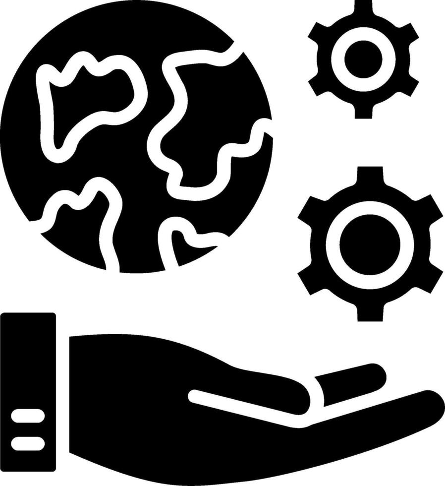 Globla Services Glyph Icon Design vector
