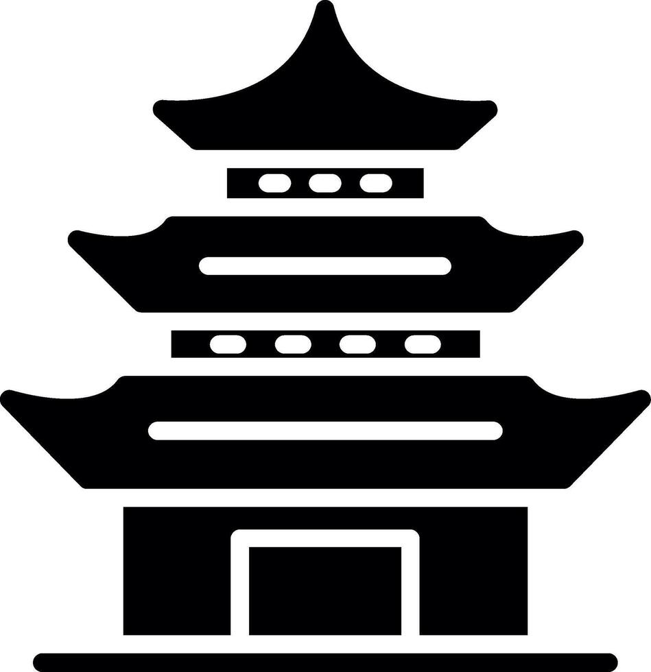 Pagoda Glyph Icon Design vector