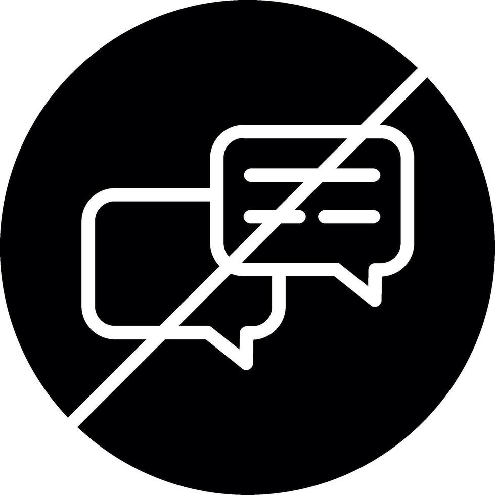 No Chat Glyph Icon Design vector