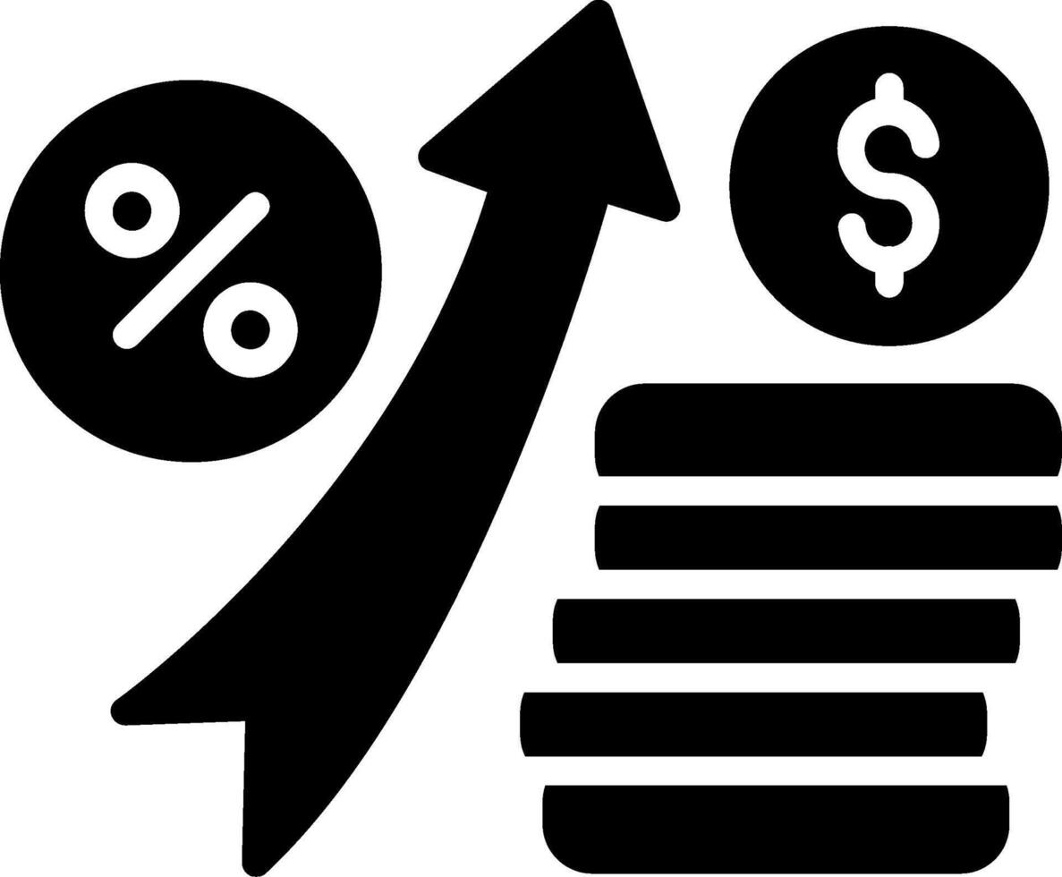 Interest Rate Glyph Icon Design vector
