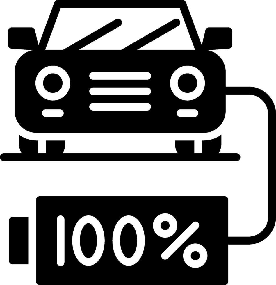 Battery Status Glyph Icon Design vector