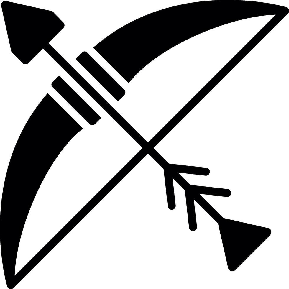 Bow And Arrow Glyph Icon Design vector