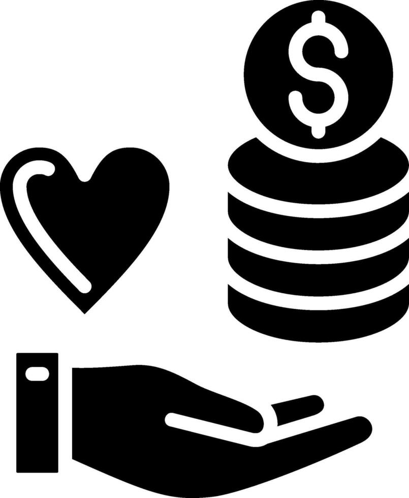 Give Money Glyph Icon Design vector