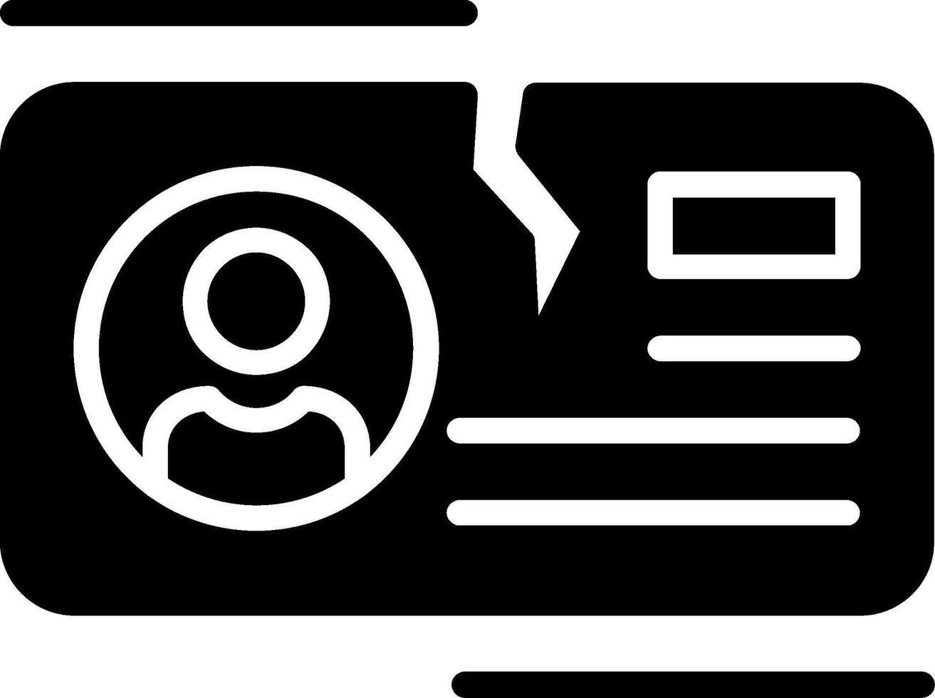 Id Card Glyph Icon Design vector