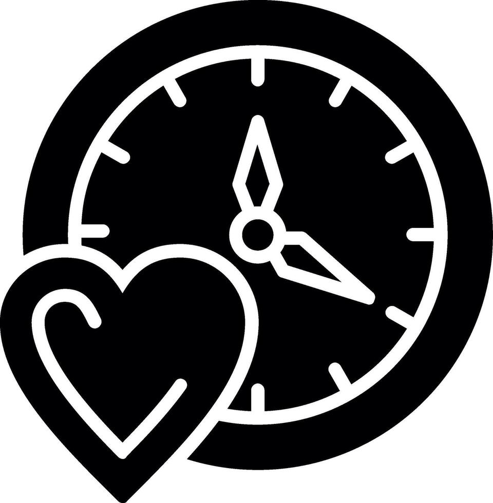 Love time Glyph Icon Design vector