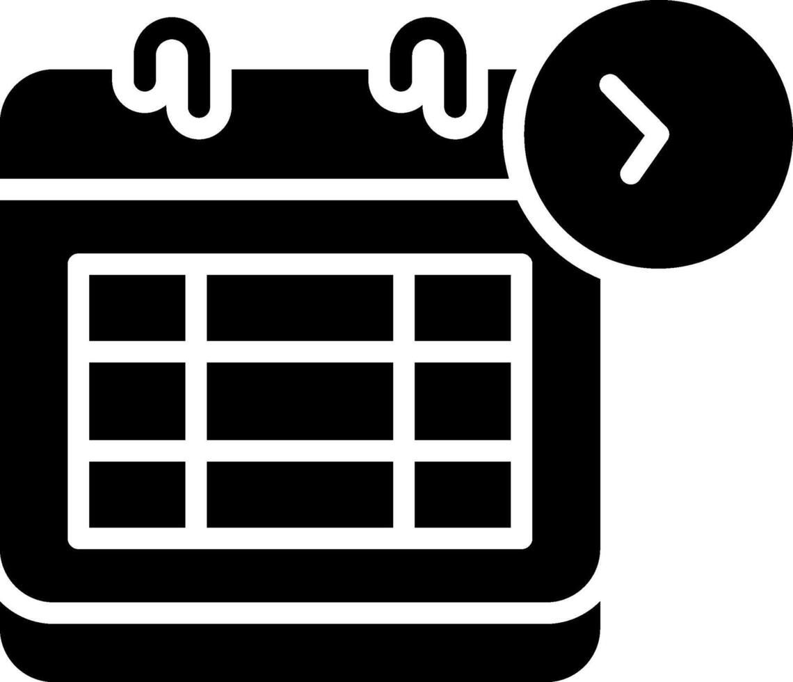 Upcoming Glyph Icon Design vector