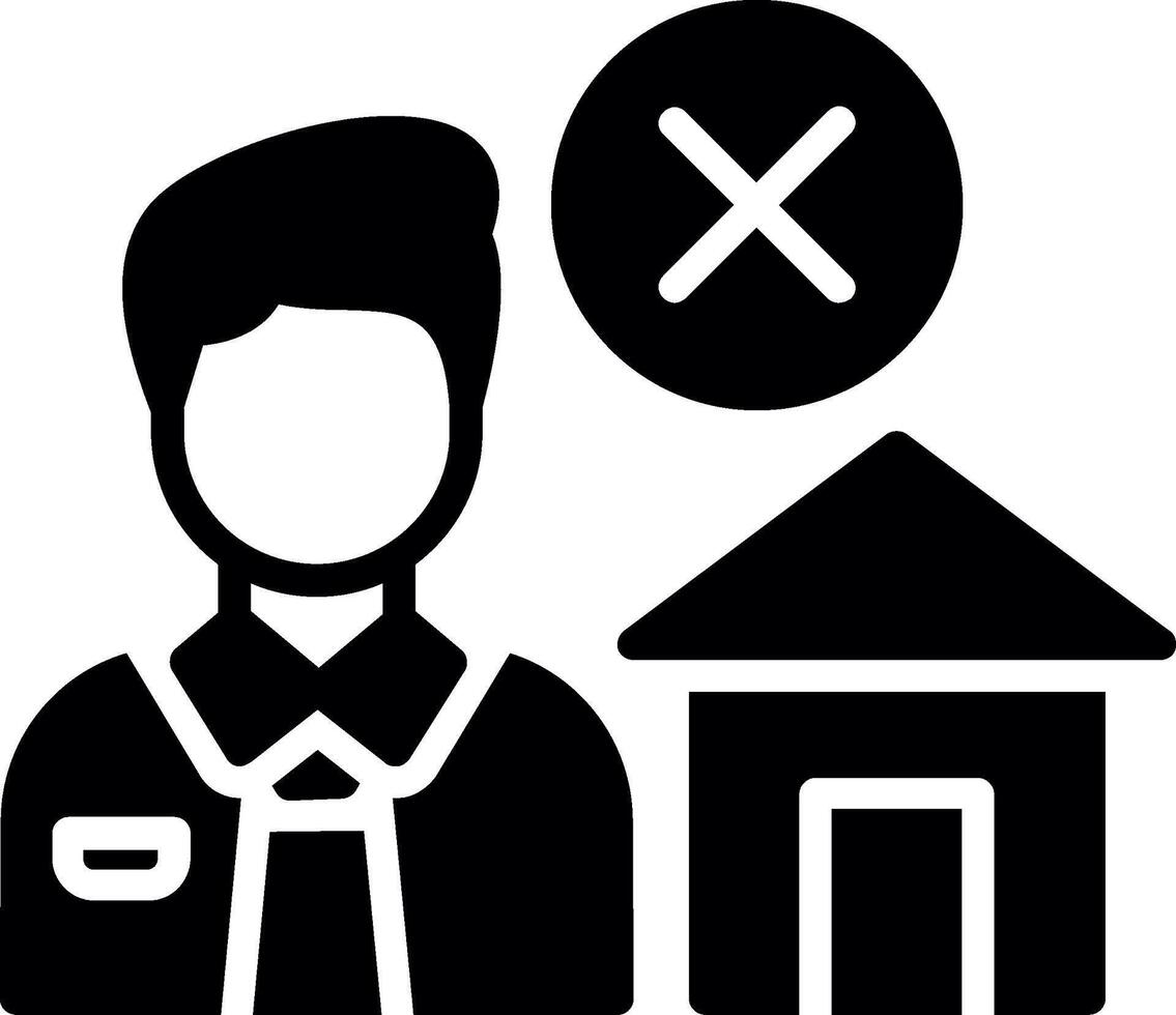 No Home Glyph Icon Design vector